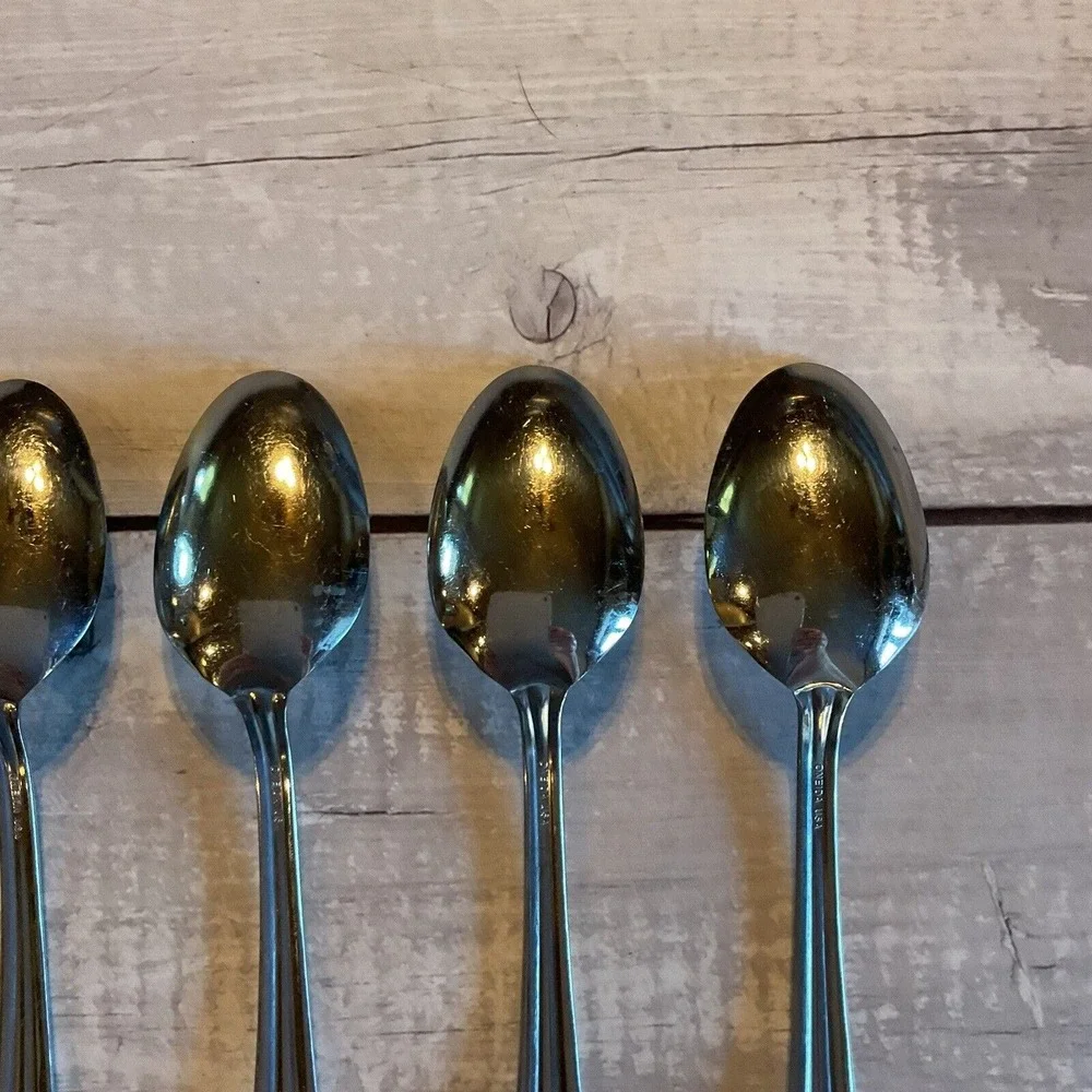 Oneida KIMBRA Stainless Flatware Oval Place Soup Spoons Set Of 6 USA Lot #2